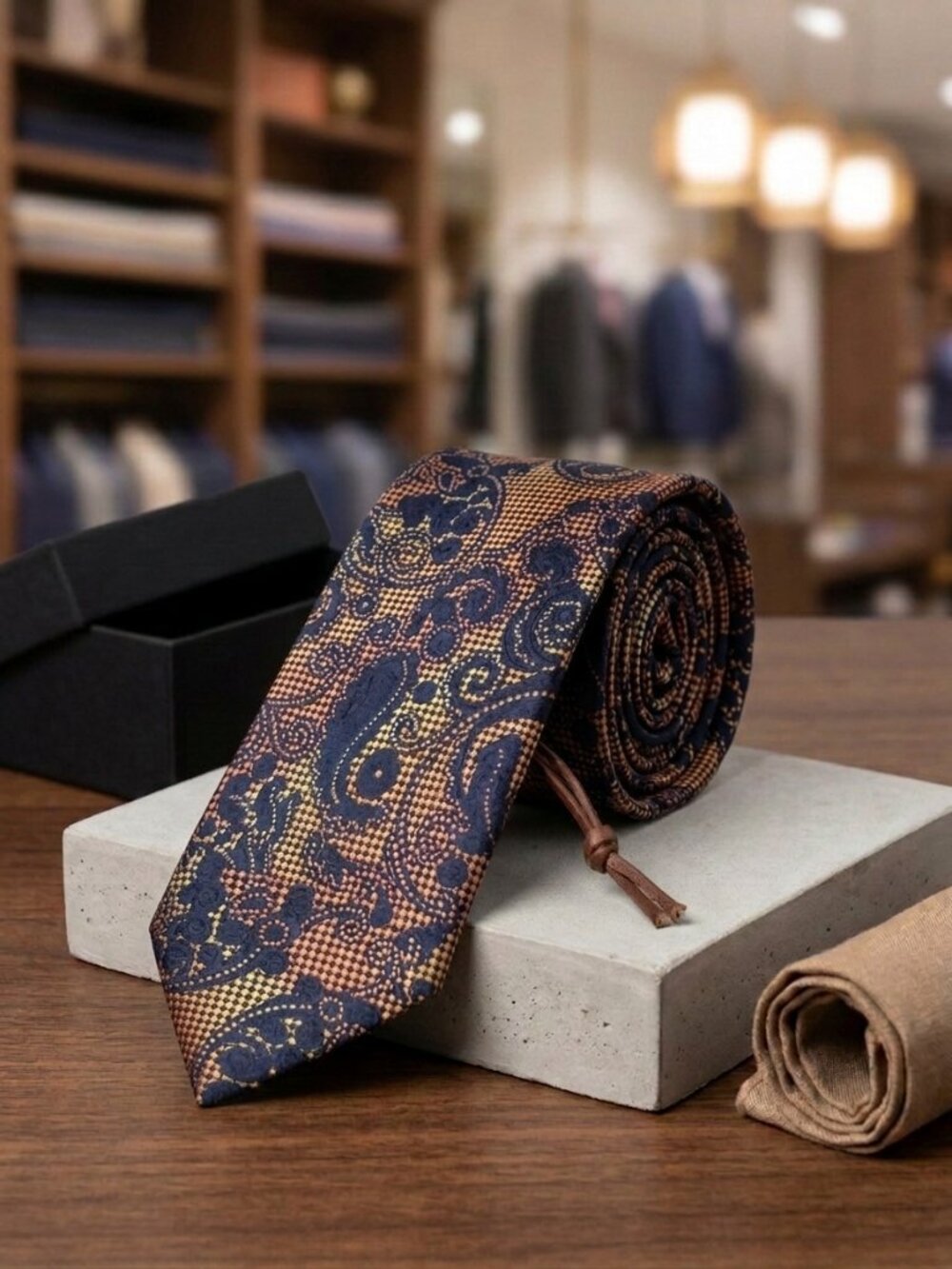 A men's silk necktie